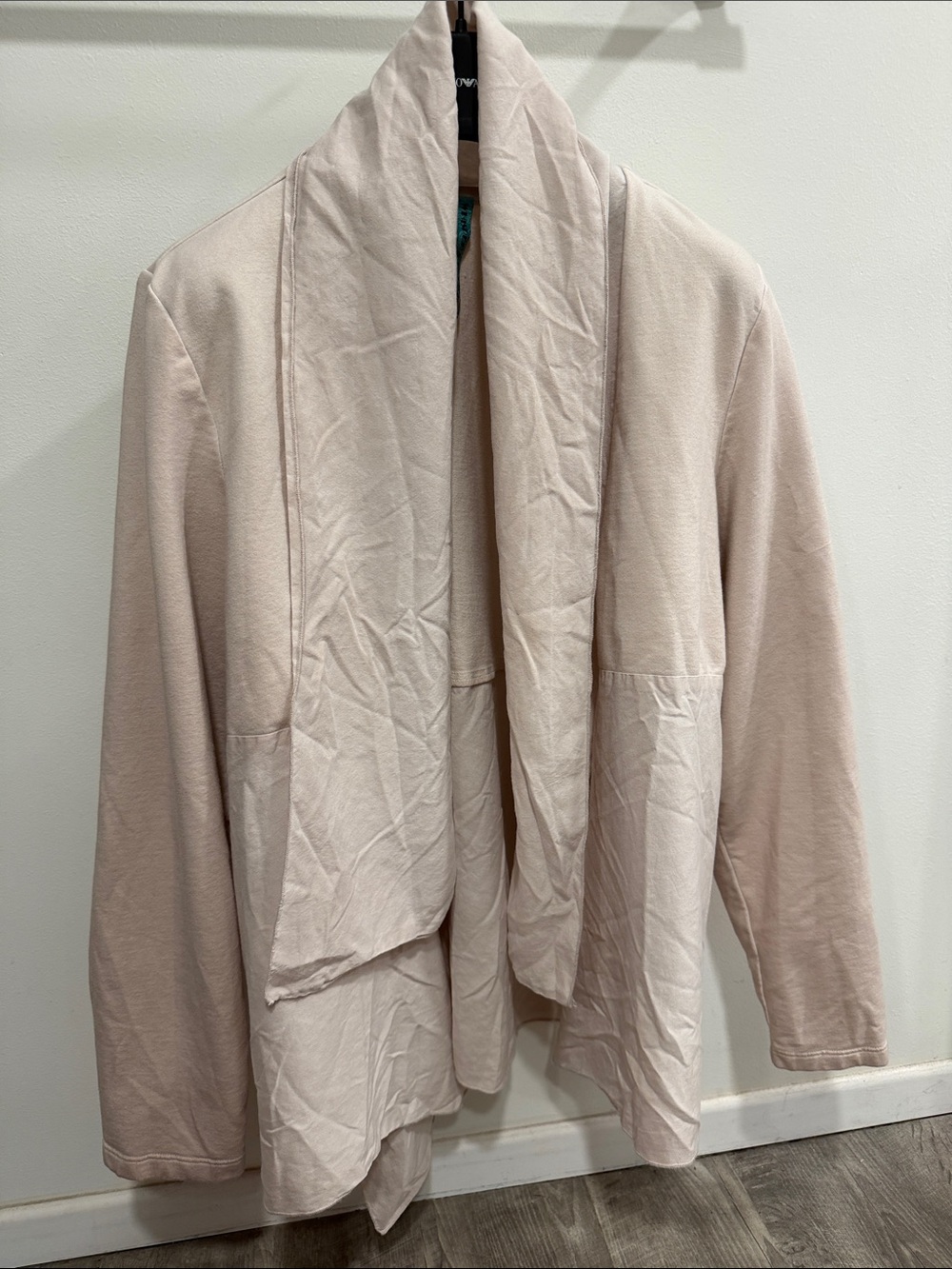 Light Blush Open-Front Draped Jacket by